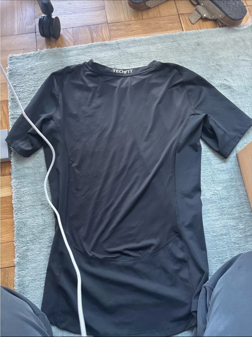 Adidas Black Techfit Short Sleeve Performance Shirt - Picture 3 of 4
